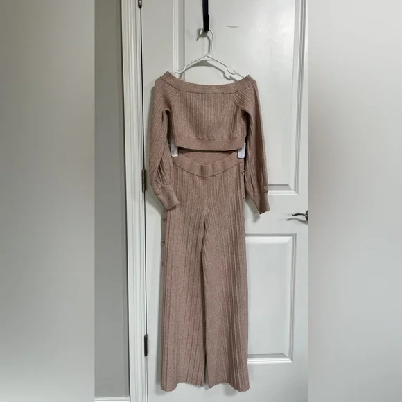 Revolve Michael Costello Wide Leg Crop Top 2 piece Outfit - Picture 5 of 9